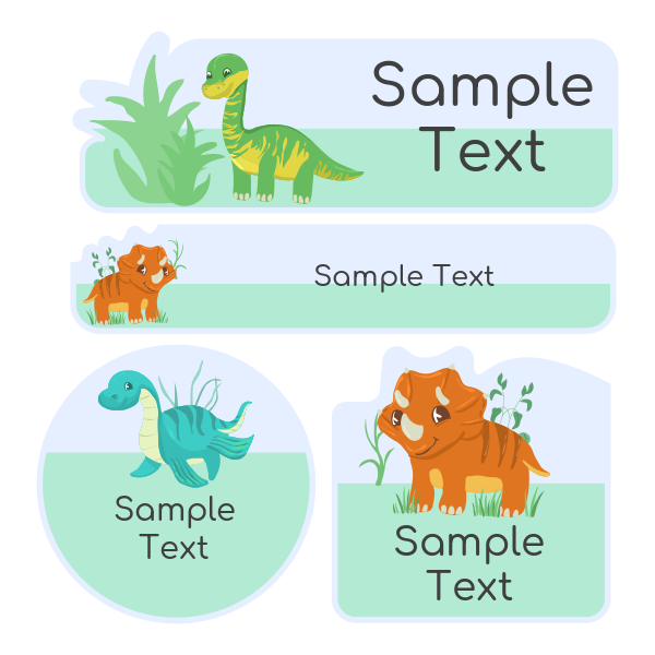 Dinosaur Pattern Waterproof Write On Labels